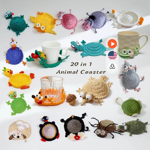 20-in-1 Animal Coaster Crochet Pattern Bundle