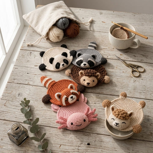 6-in-1 Animal Coaster Crochet Pattern Bundle