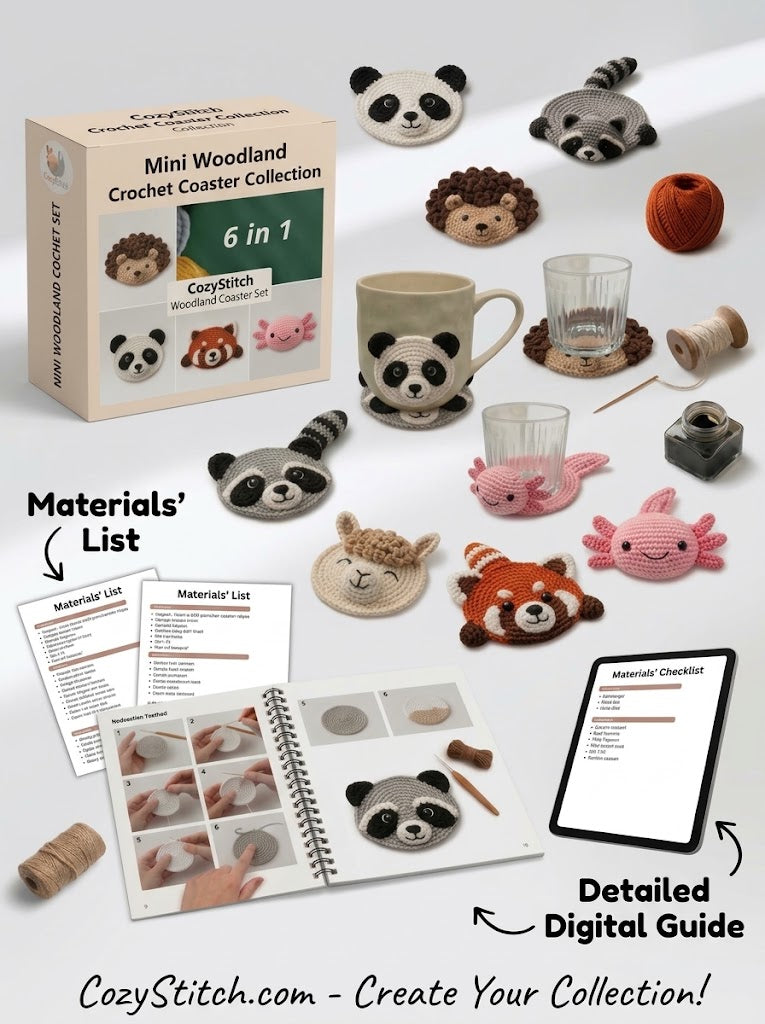 6-in-1 Animal Coaster Crochet Pattern Bundle